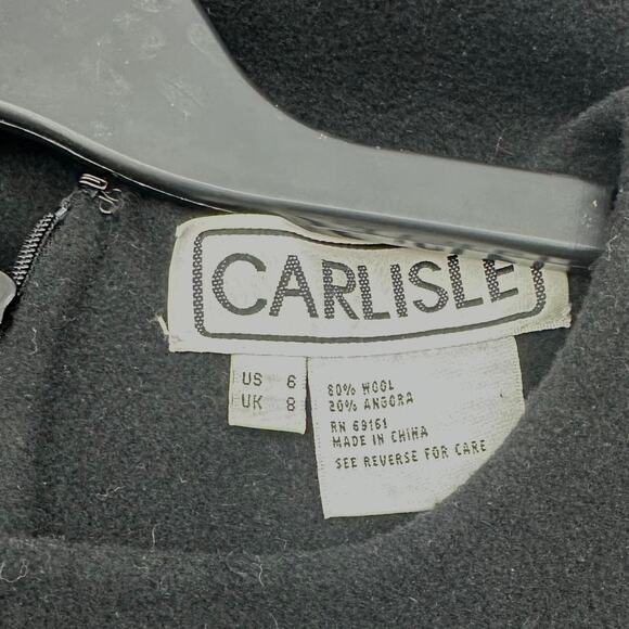 Vintage 60's Carlisle Angora Wool Shift Jumper Dress Black Women's Size 6 - Picture 5 of 5